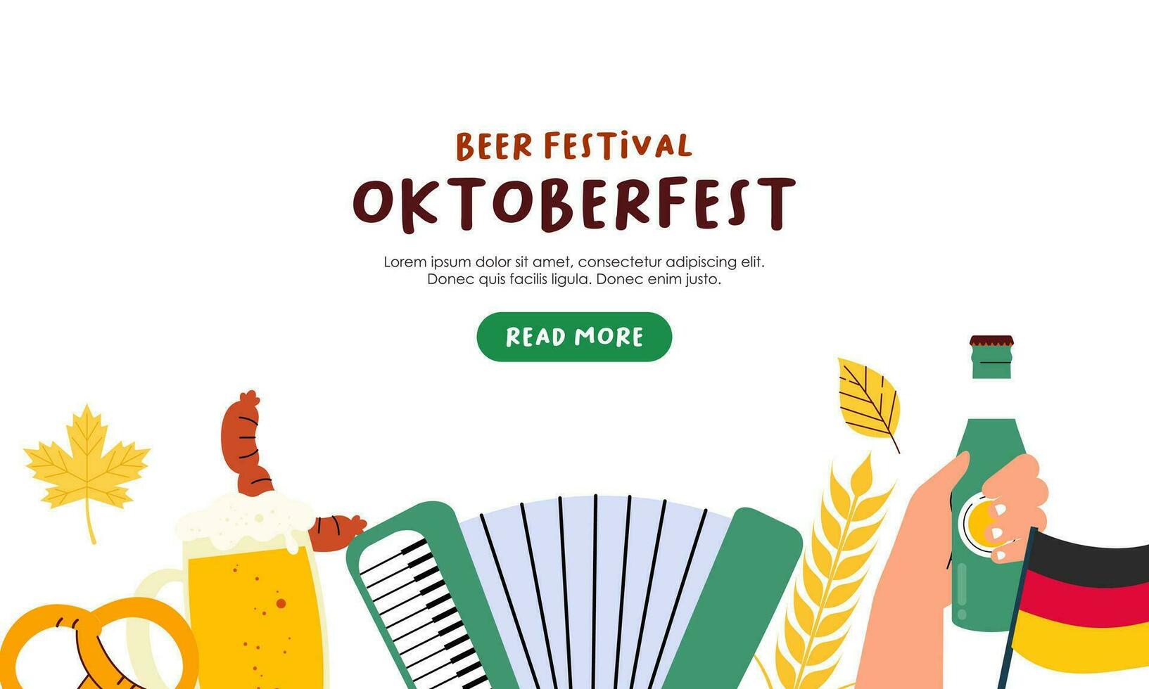 Oktoberfest horizontal bandera vector diseño