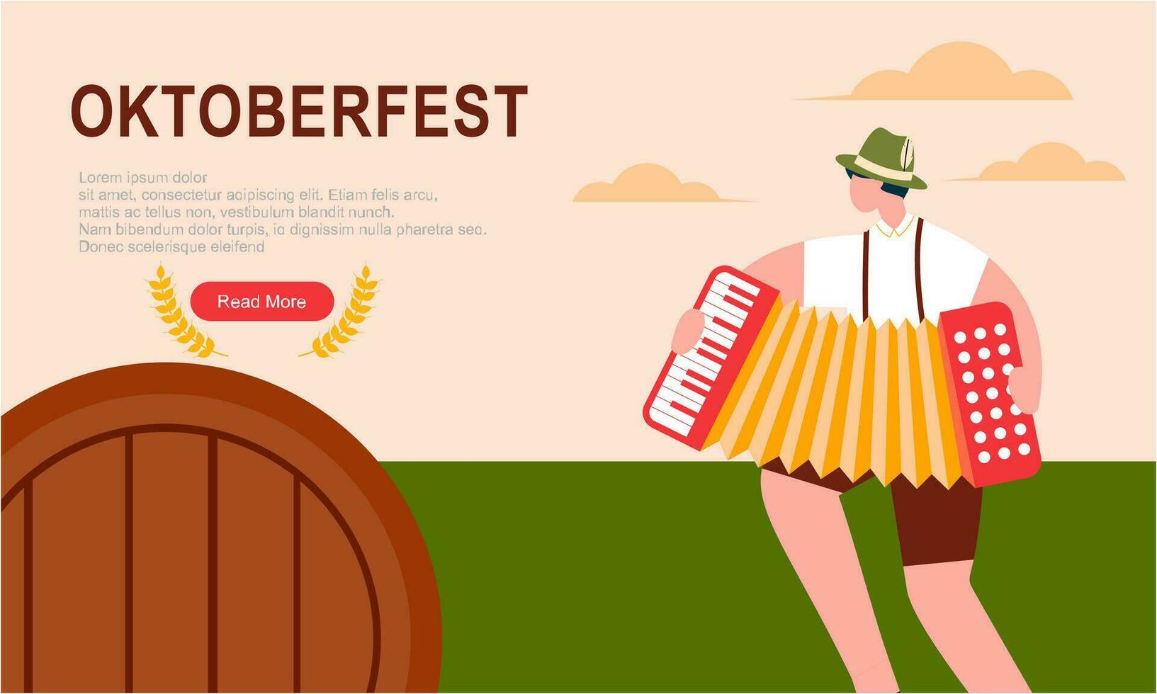 Oktoberfest horizontal bandera vector diseño