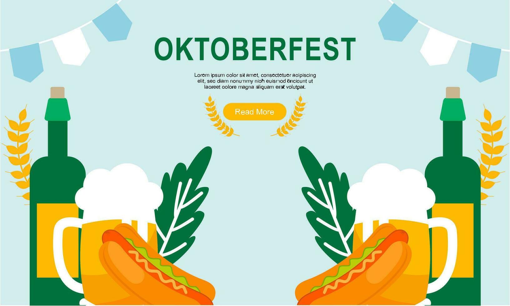 Oktoberfest horizontal banner vector design