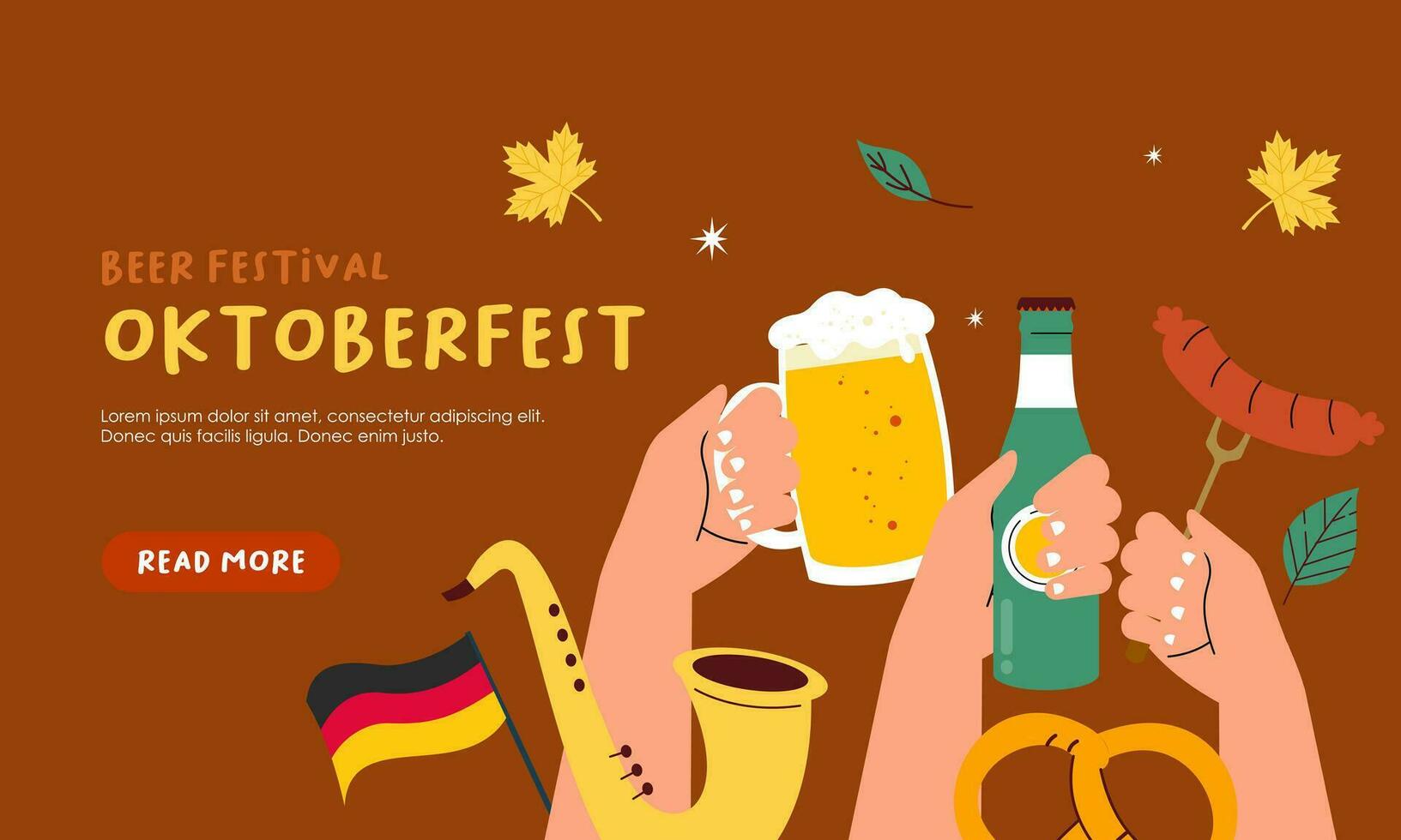 Oktoberfest horizontal banner vector design