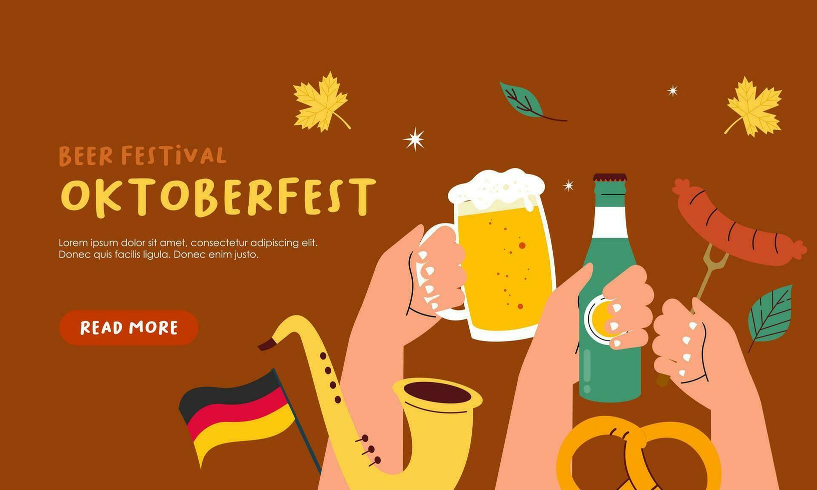 Oktoberfest horizontal bandera vector diseño