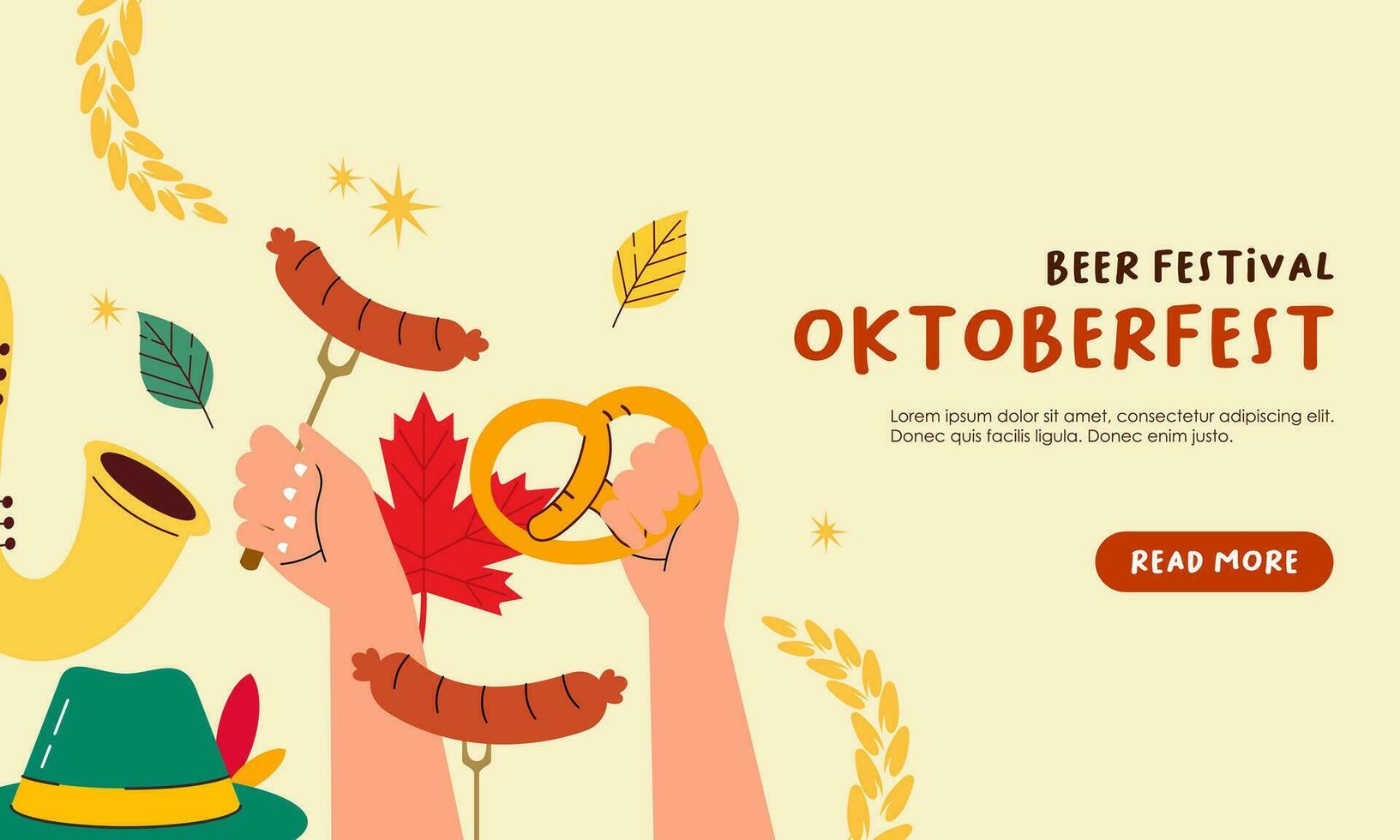 Oktoberfest horizontal bandera vector diseño