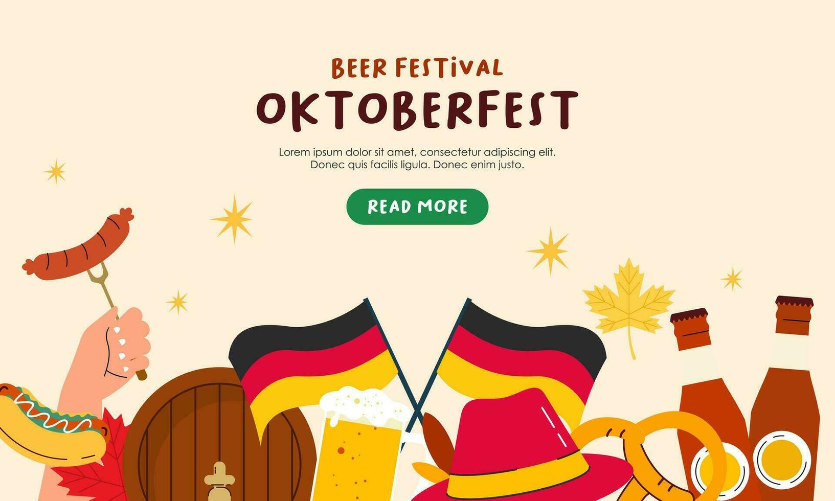 Oktoberfest horizontal bandera vector diseño