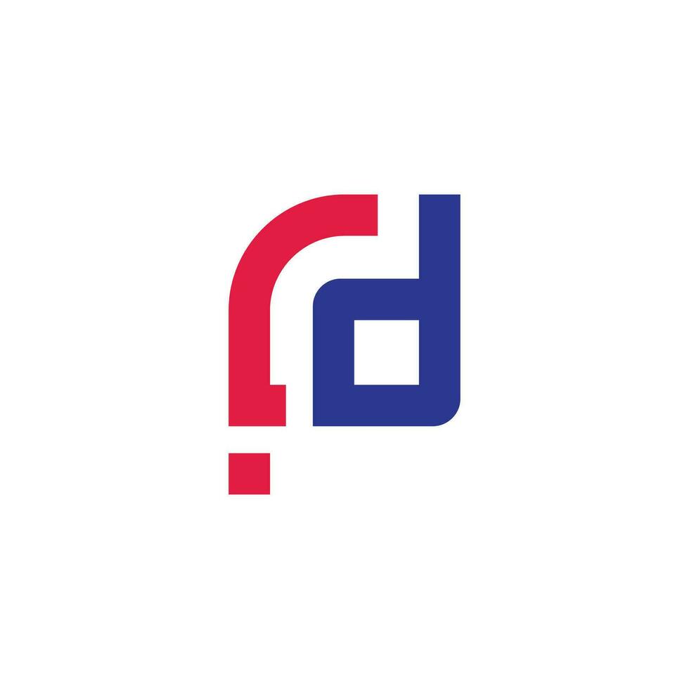 letter id colorful line simple geometric logo vector