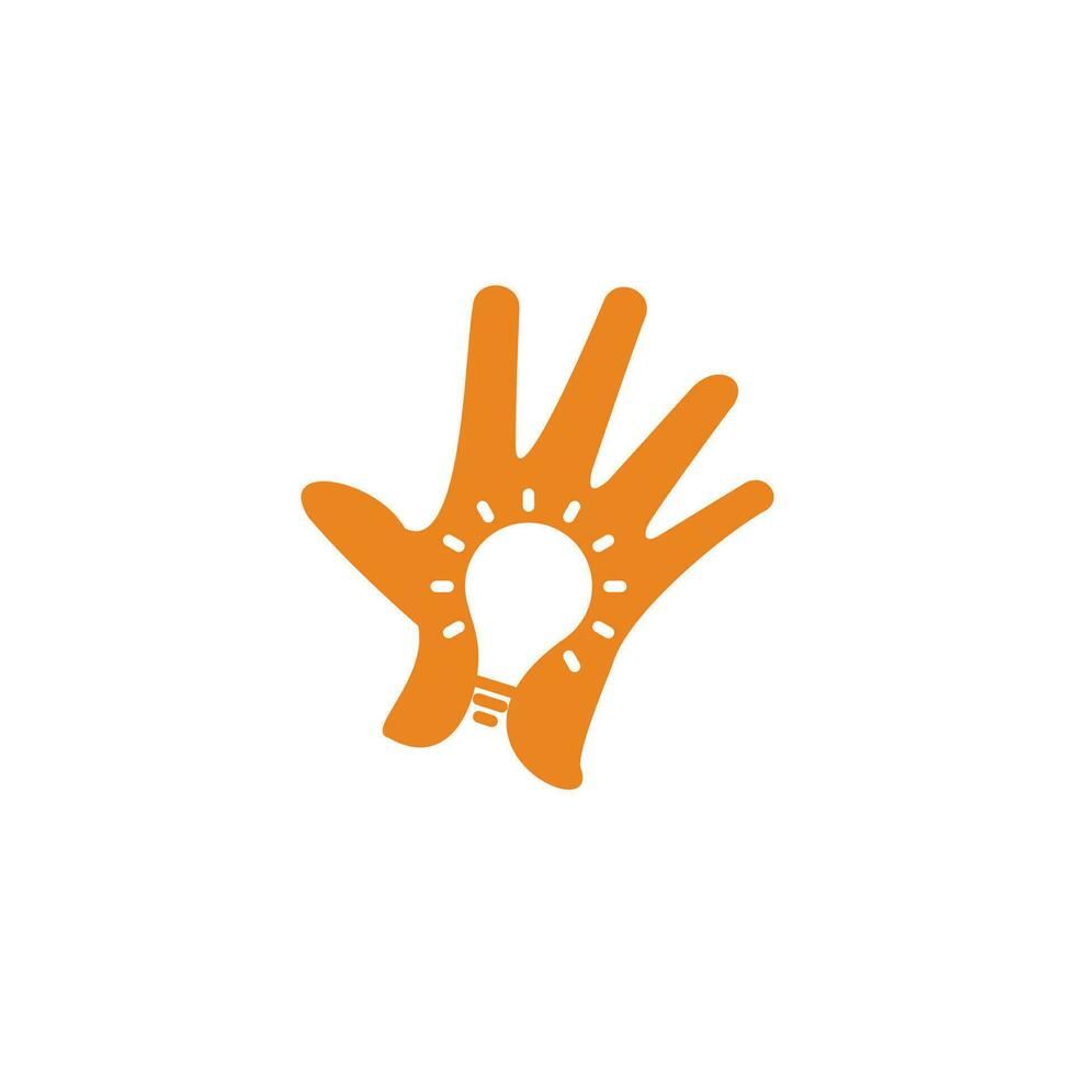 hand light bulb creative idea symbol vector