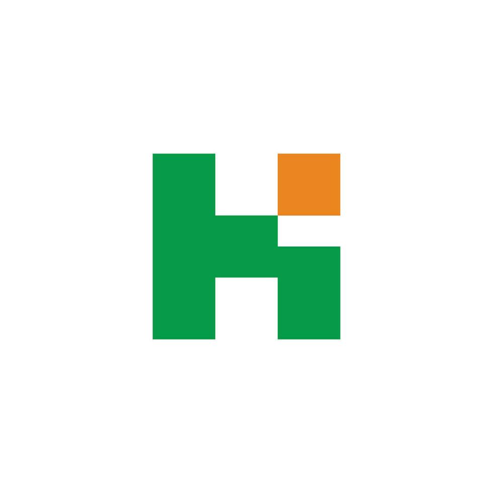 letter hi square geometric colorful logo vector