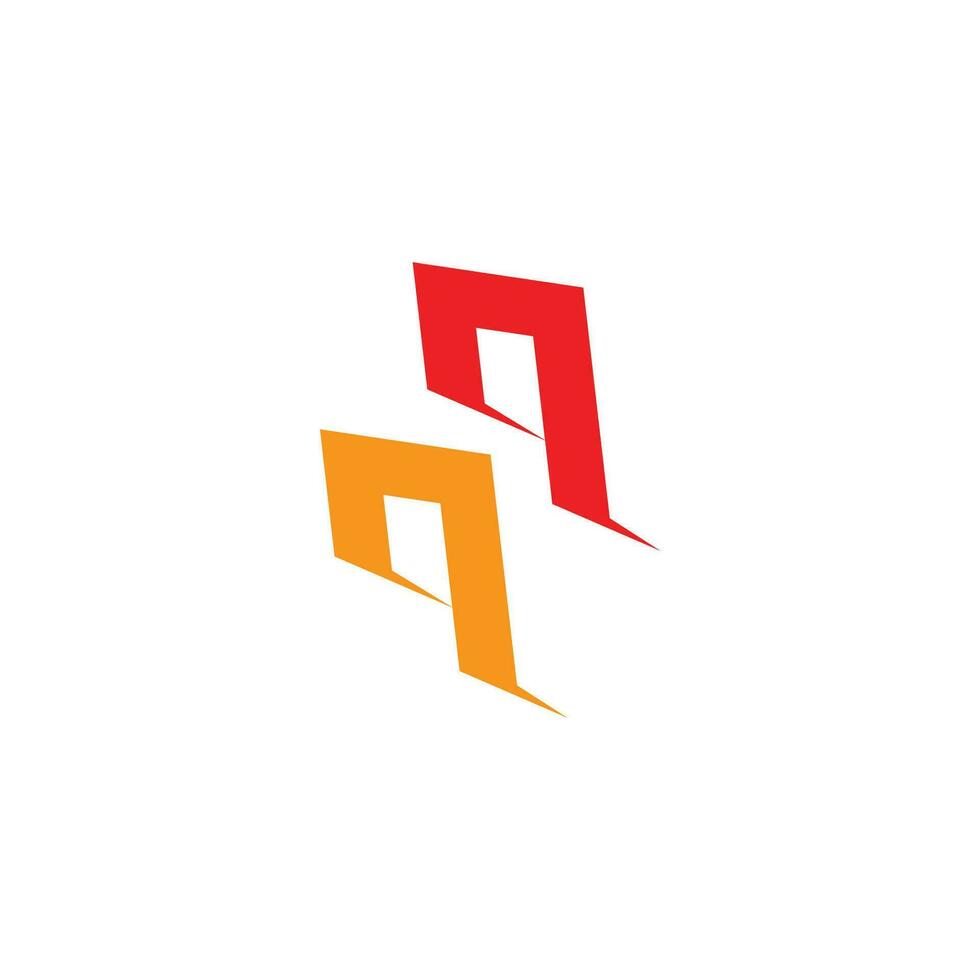 letter qq colorful geometric slice logo vector