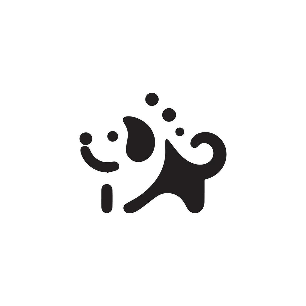 minimalist dog logo on white background vector