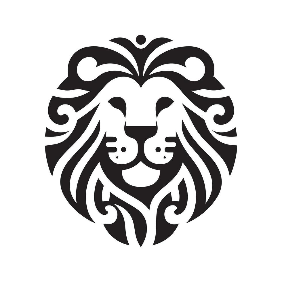 minimalist lion logo on a white background vector