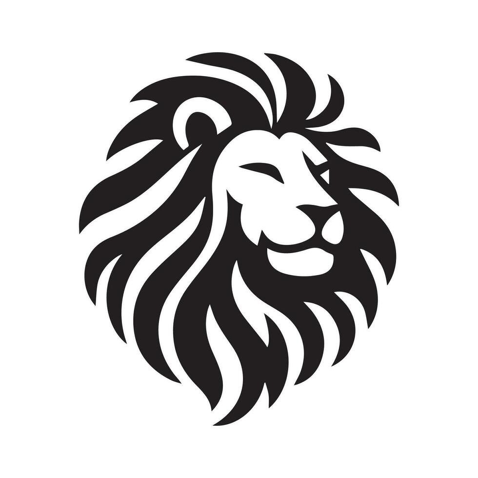 minimalist lion logo on a white background vector