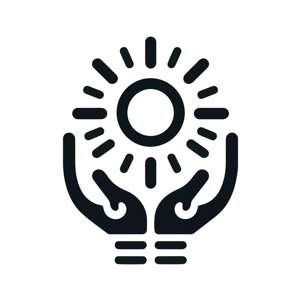 minimalist sun logo on a white background vector