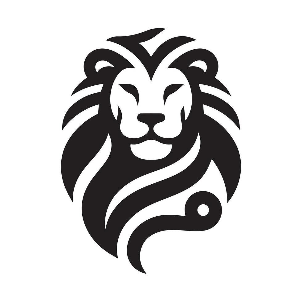 minimalist lion logo on a white background vector