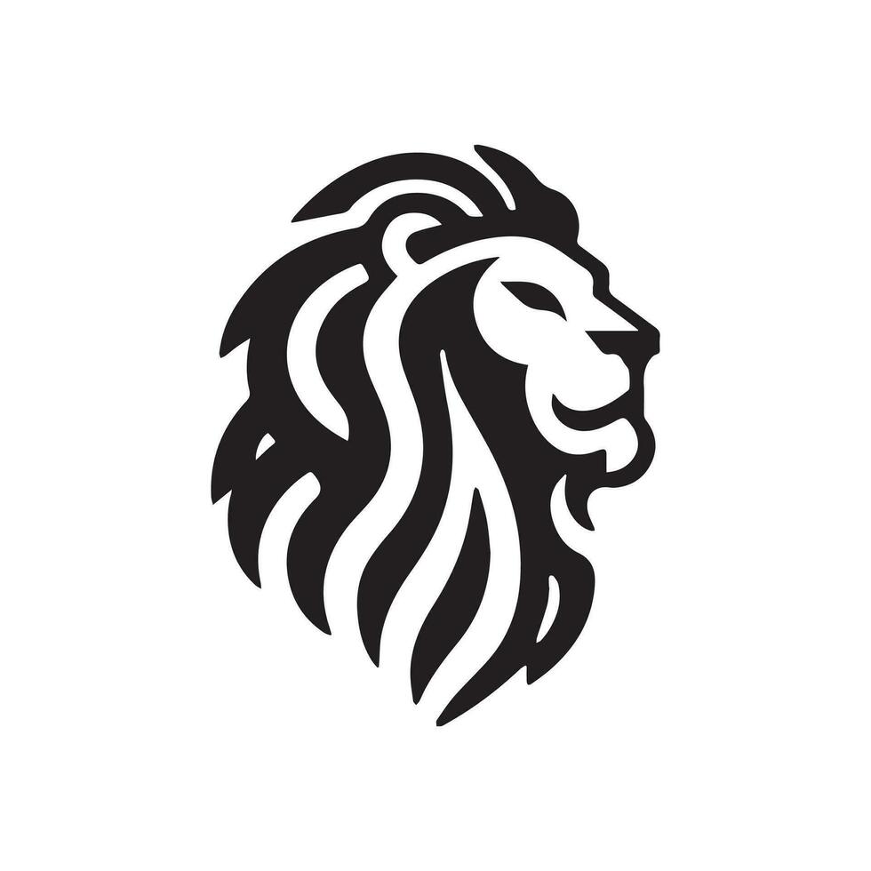 minimalist lion logo on a white background vector