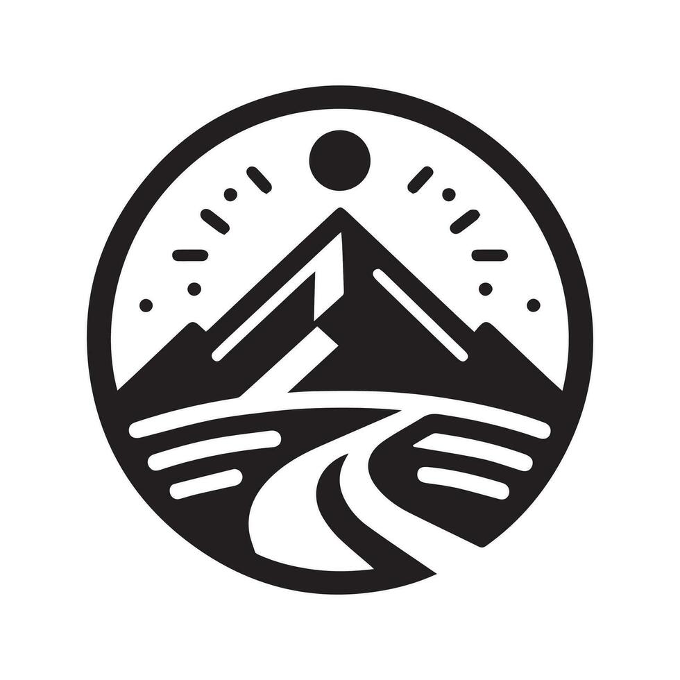 minimalist mountain logo on a white background vector
