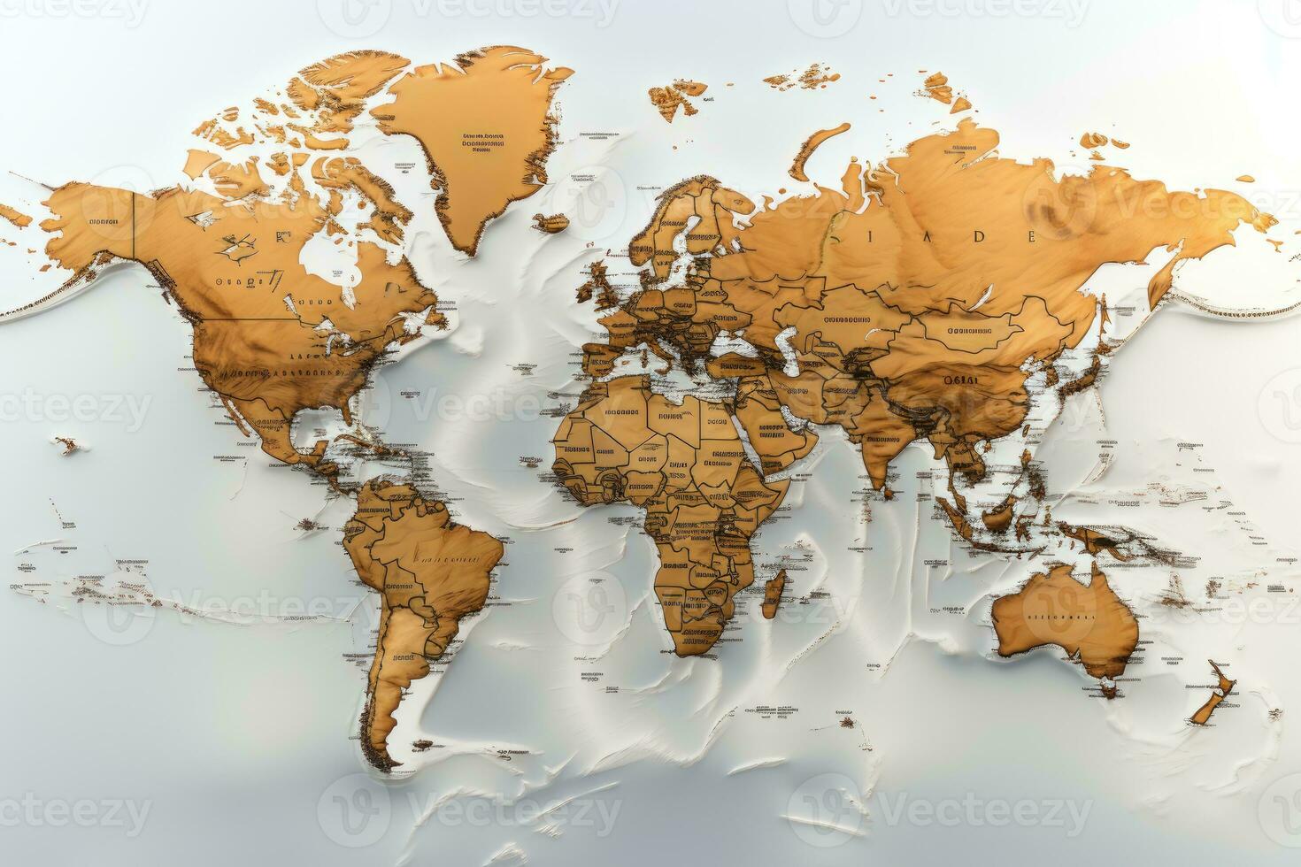 AI generated blank world map professional photography photo