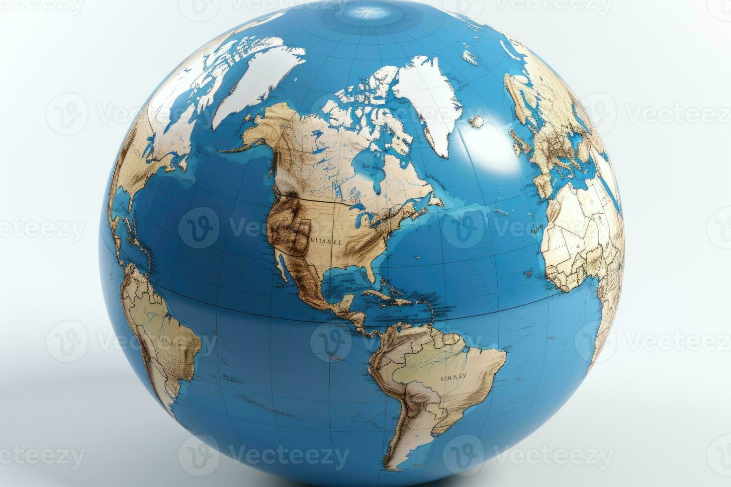 AI generated blank world map professional photography photo