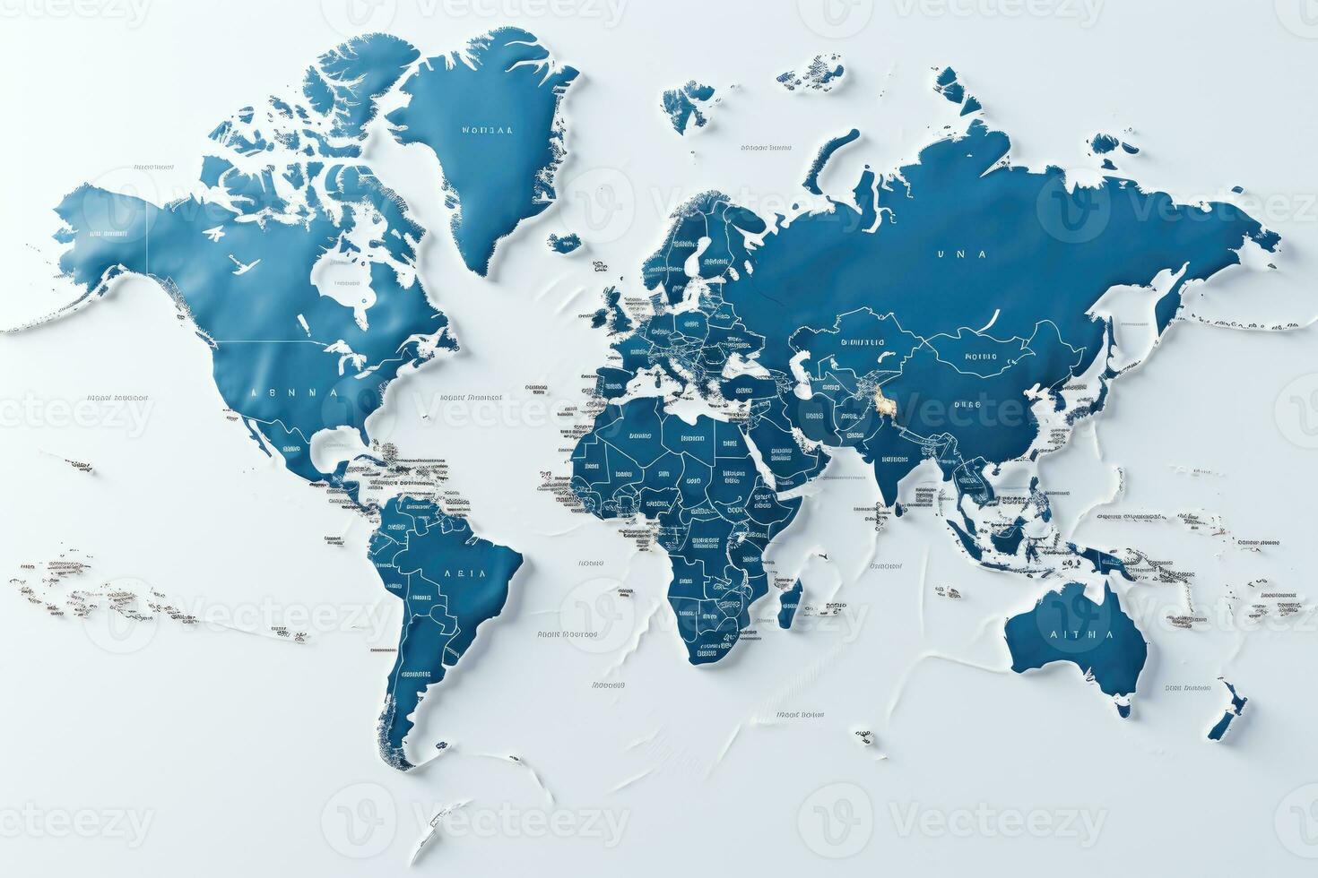 AI generated blank world map professional photography photo