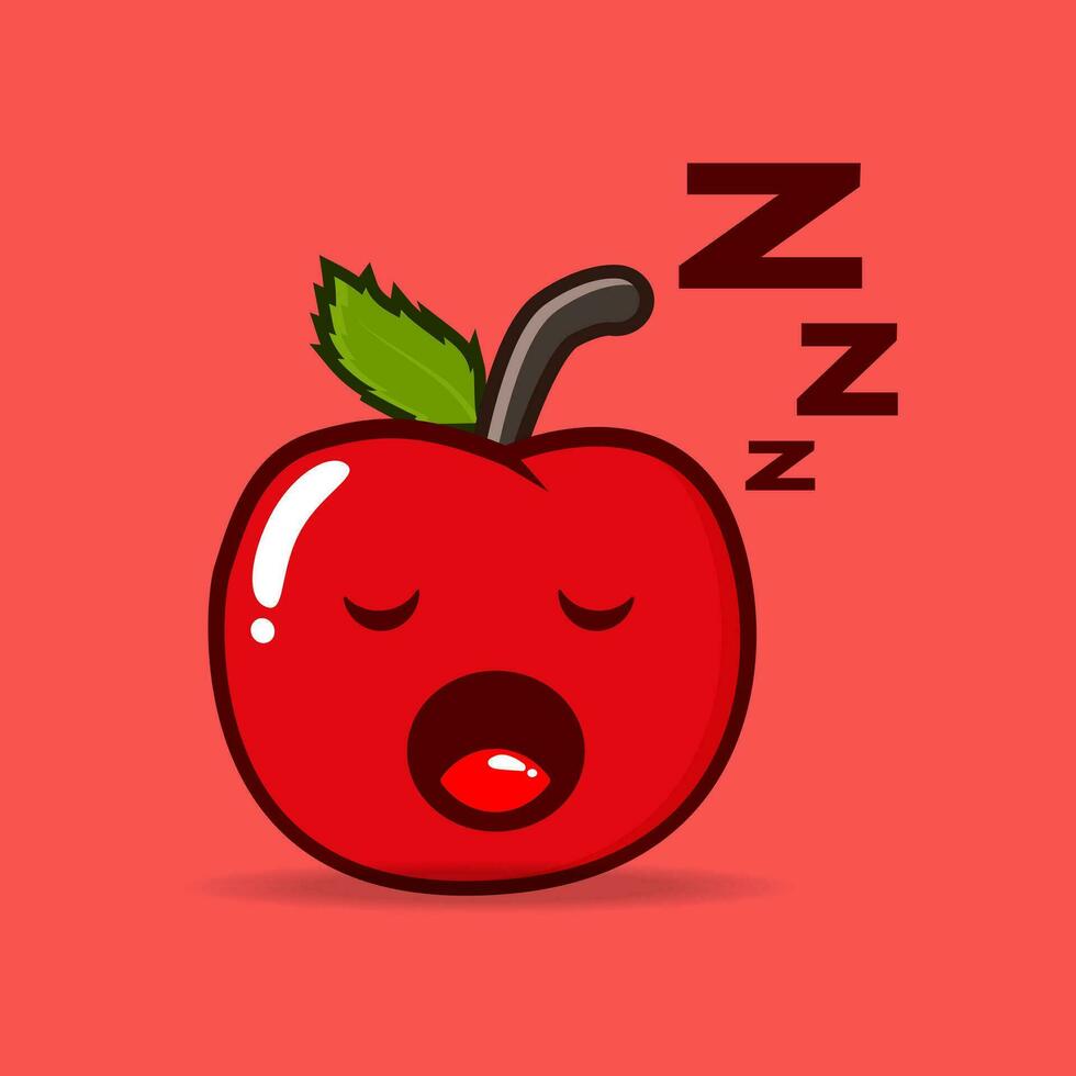 cute apple cartoon mascot character vector