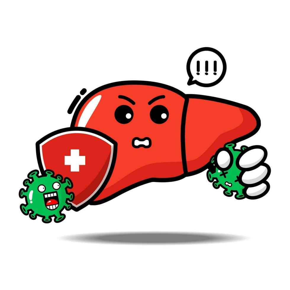 hepatitis liver cute mascot character vector