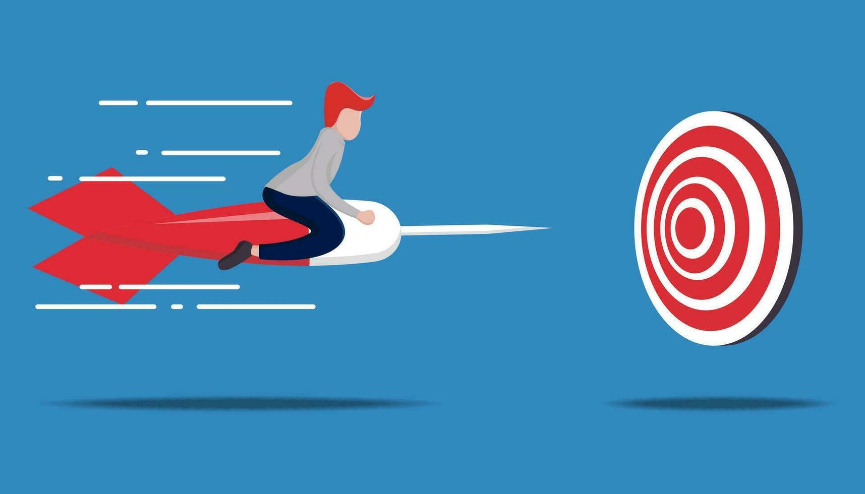 man aims at achievement success and reaching for target or goal concept vector
