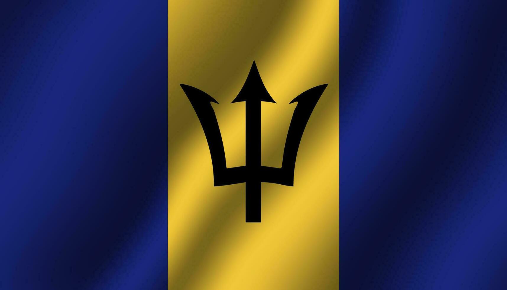 barbados national wavy flag vector illustration