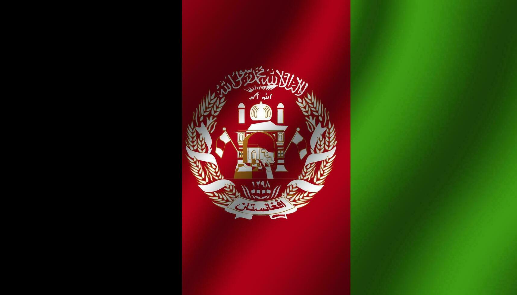 Afganistán nacional ondulado bandera vector ilustración