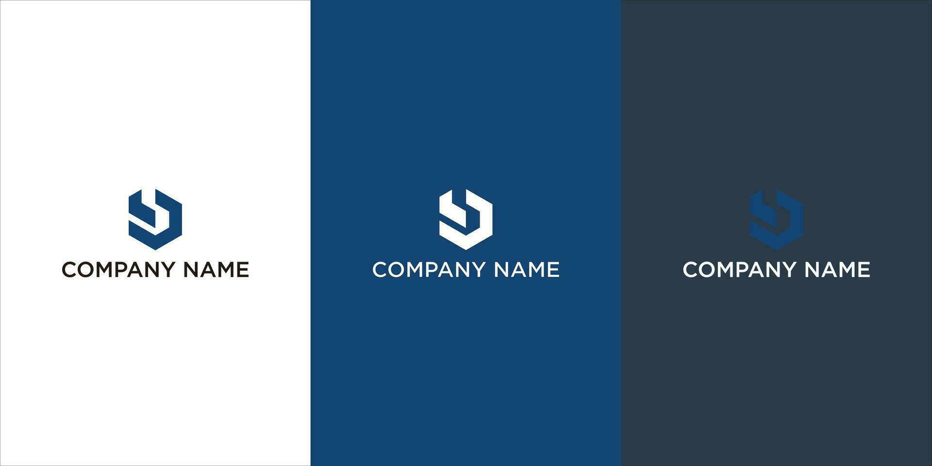 B letter with hexagon logo design vector