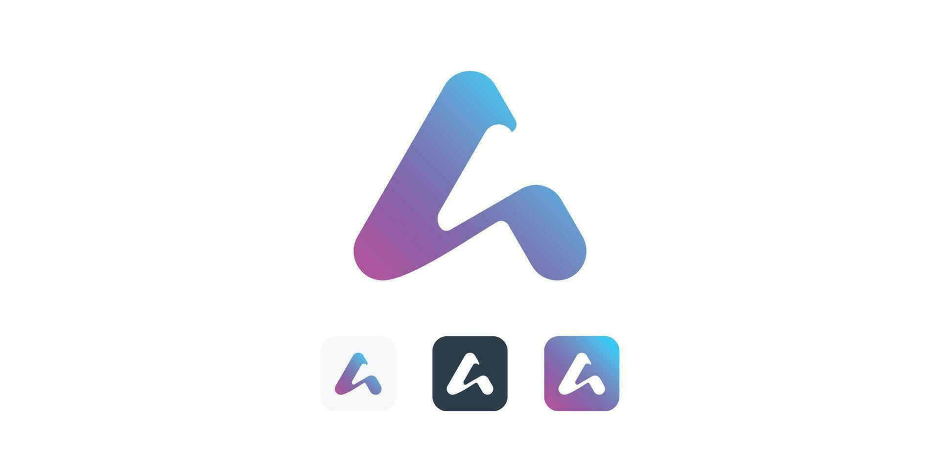 creative letter A Modern Digital Technology Logo Design vector