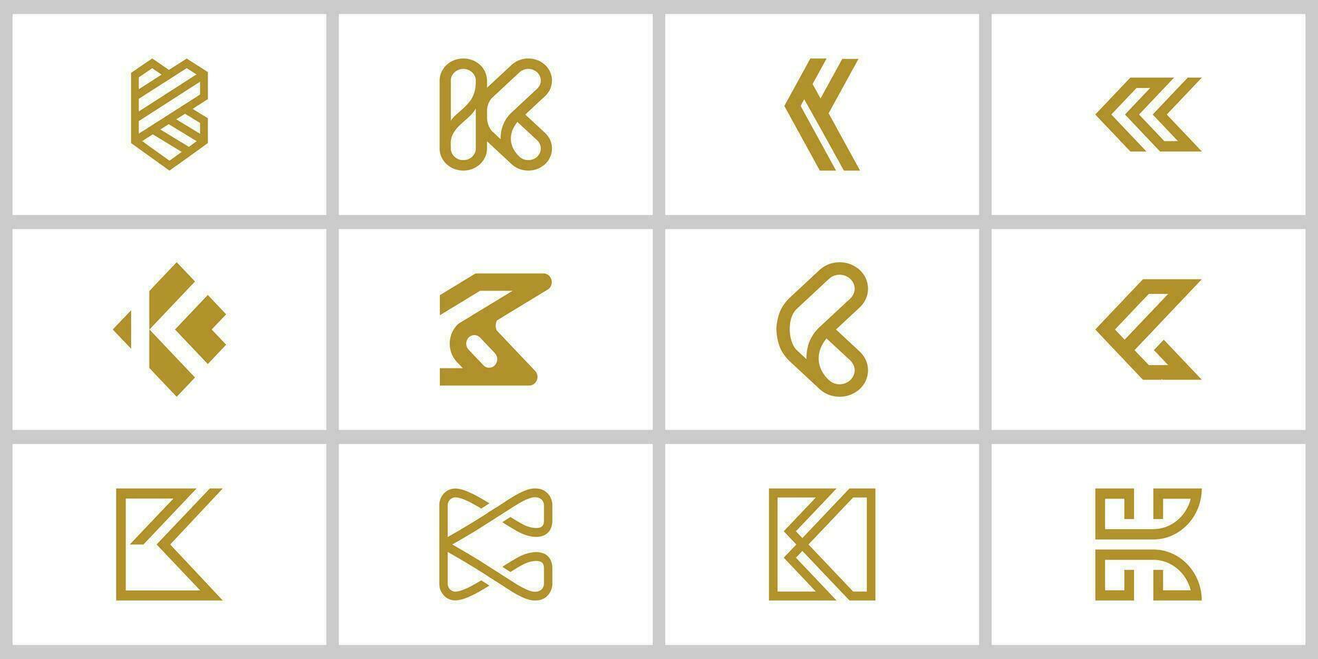 abstract collection luxury initial letter K logo design vector