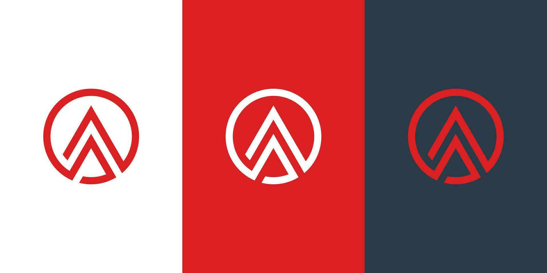 AS or SA letters, red circle S logo shape vector