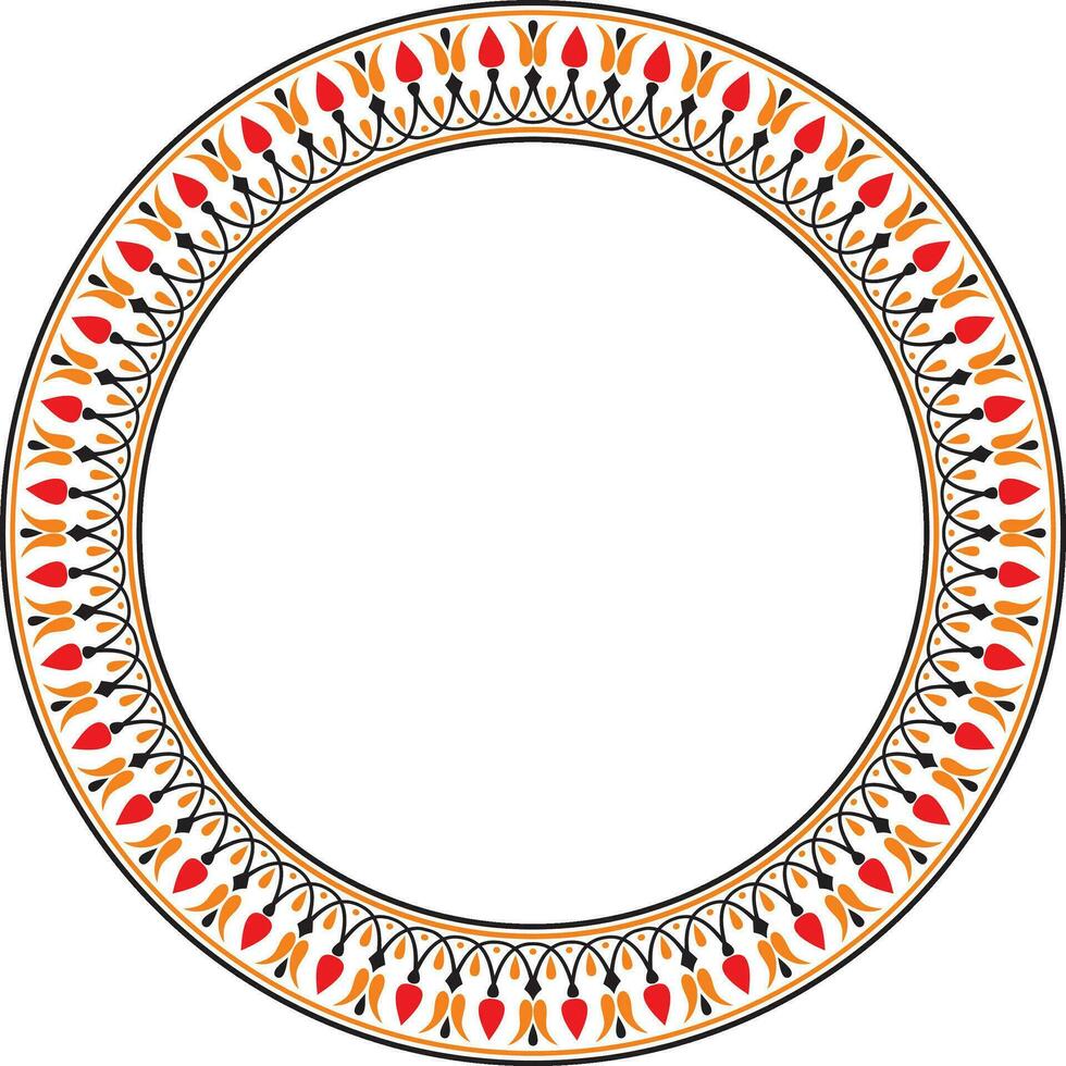 Vector colored round classical Greek meander ornament. Pattern, circle of Ancient Greece. Border, frame, ring of the Roman Empire