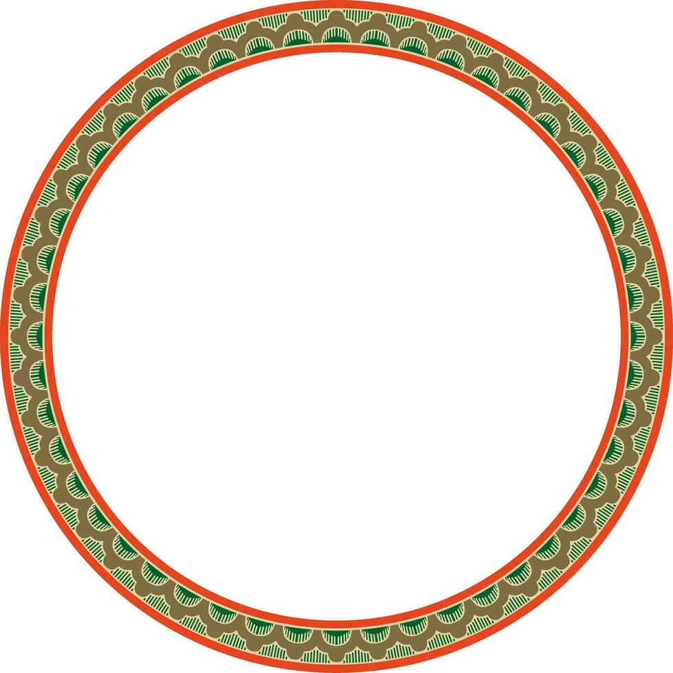 vector redondo vistoso indio nacional ornamento. étnico planta círculo, borde. marco, flor anillo. amapolas y hojas