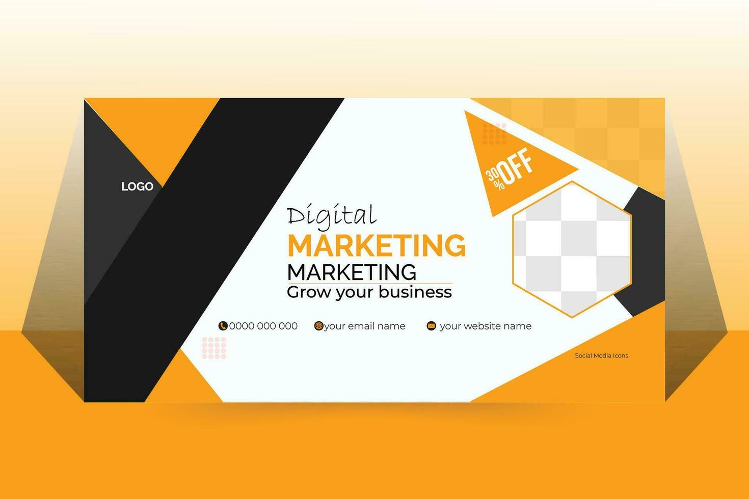 Corporate business social media design social media cover template or web banner vector