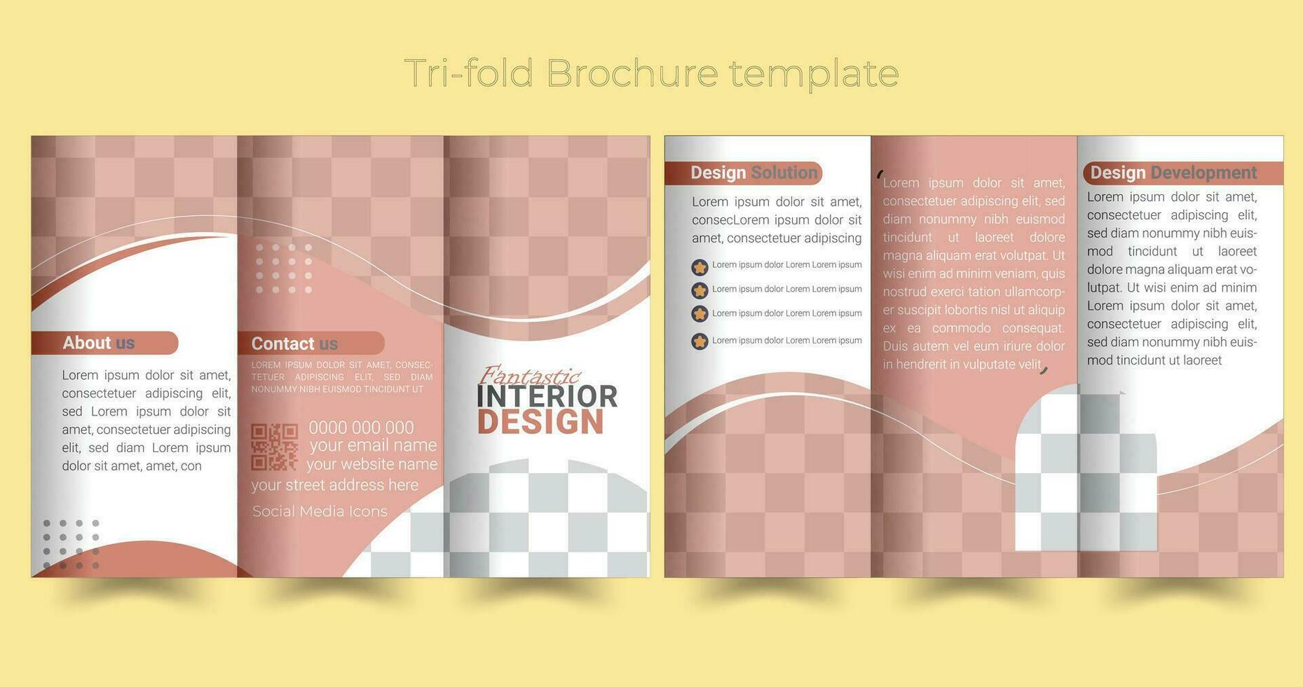 Trifold brochure template for business modern design Free Vector