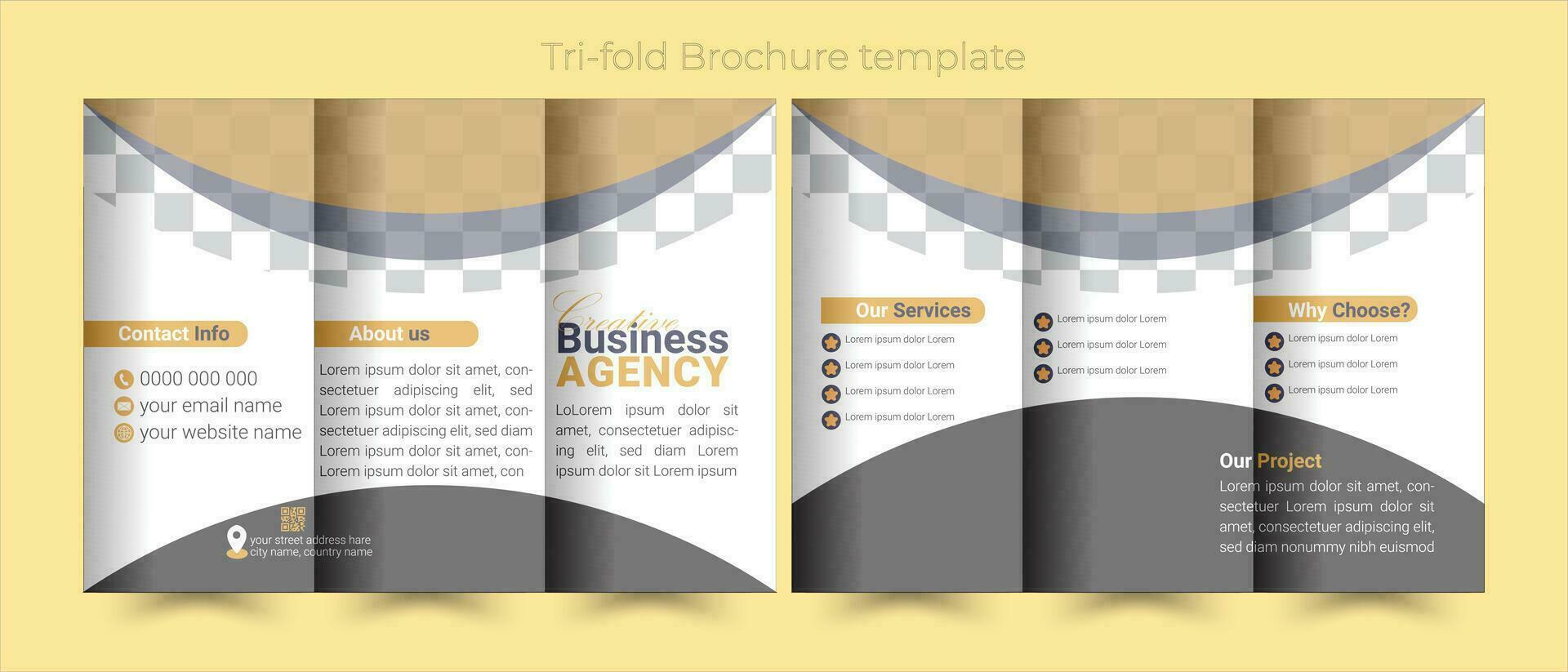 Trifold brochure for business modern design template vector