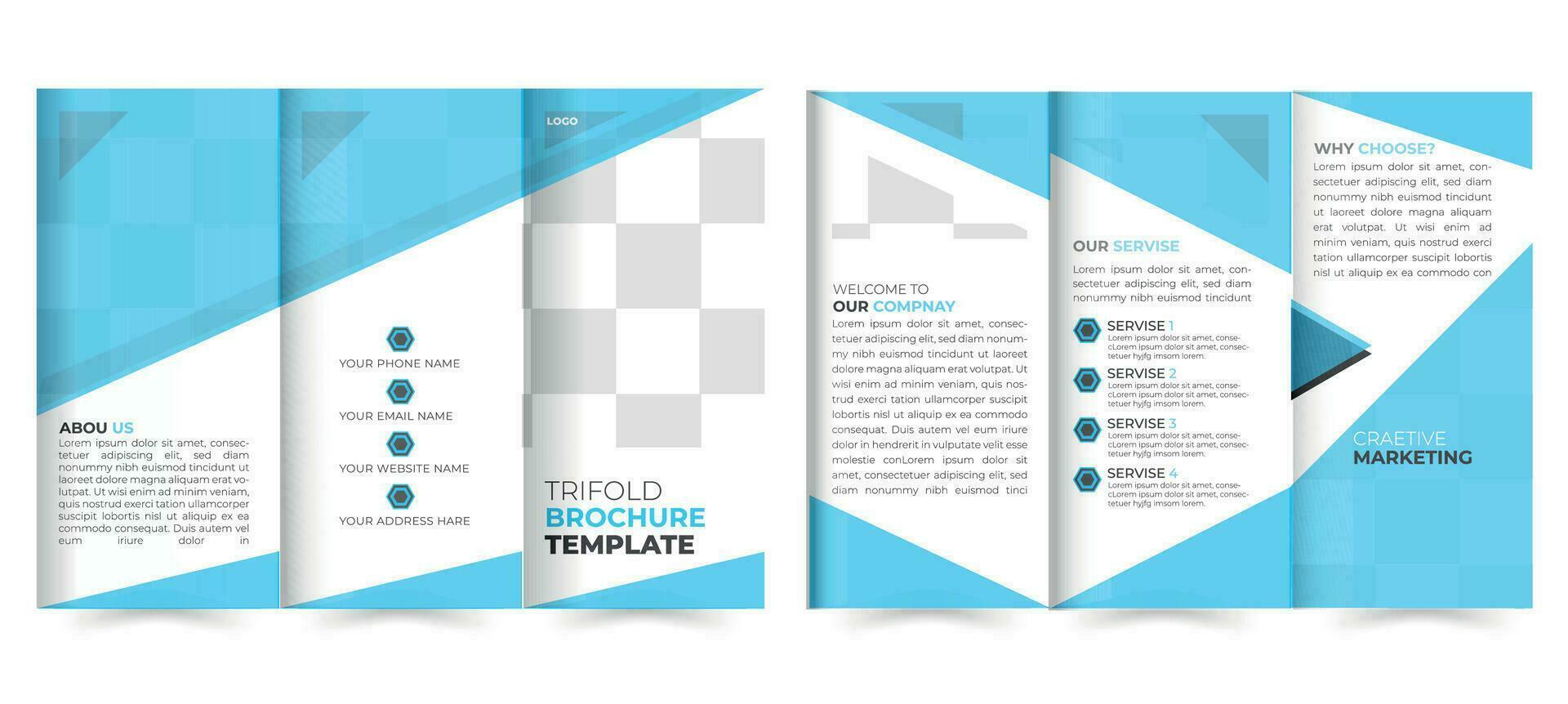 Trifold brochure design template Vector