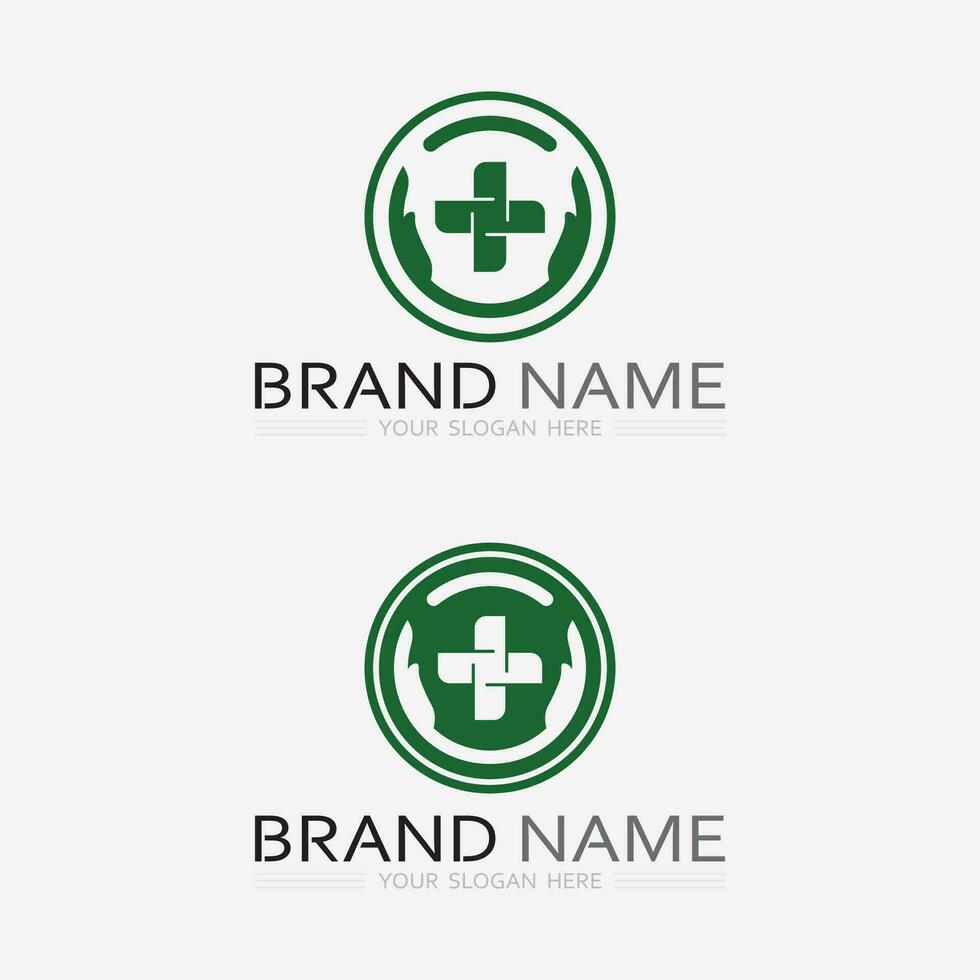 hospital and health care logo design vector cross logo design graphic