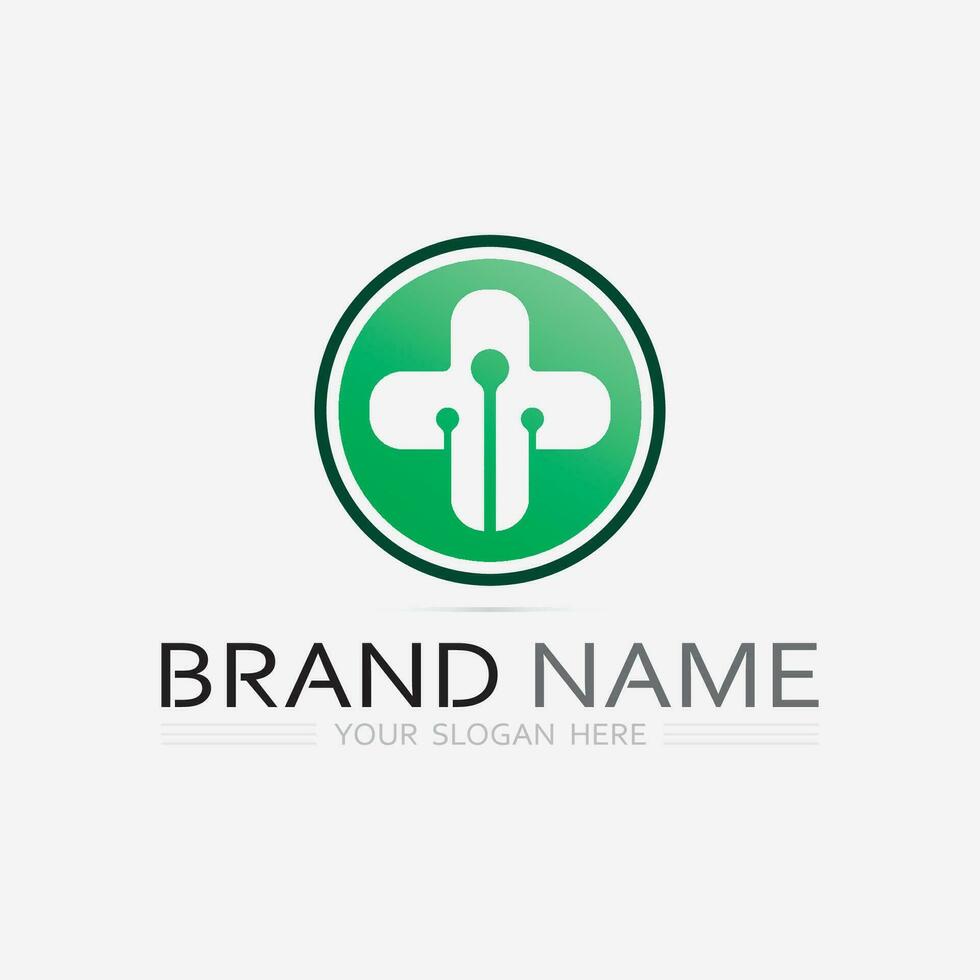 hospital and health care logo design vector cross logo design graphic