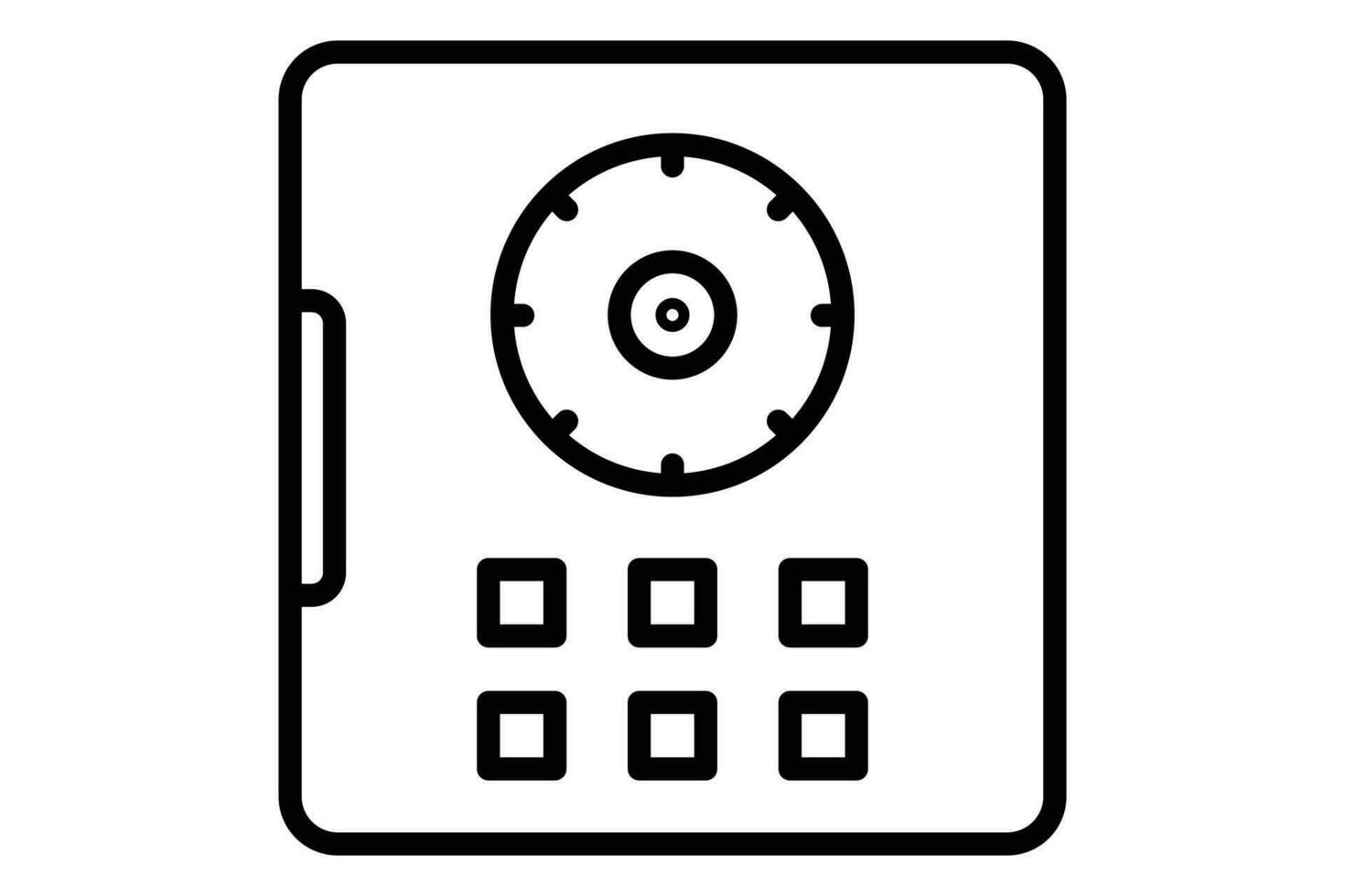 vault door icon. icon related to secure storage of valuables. line icon style. element illustration vector