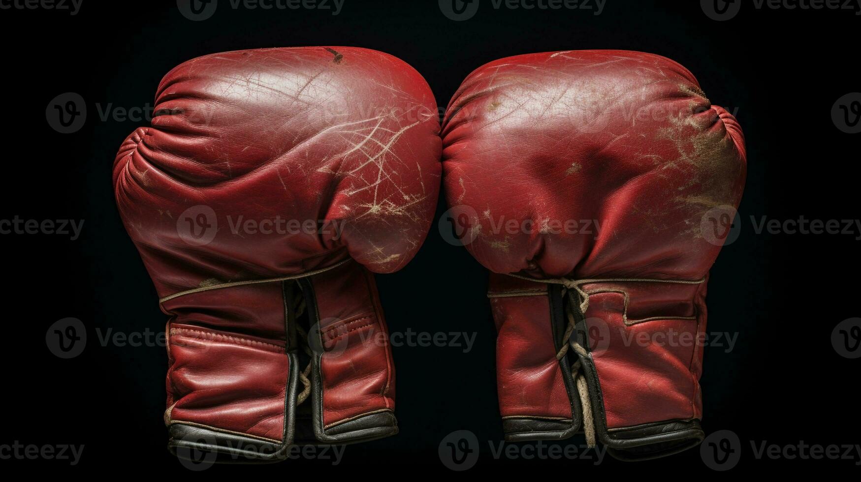 AI generated photograph a close-up of a pair of boxing gloves. Generative AI photo