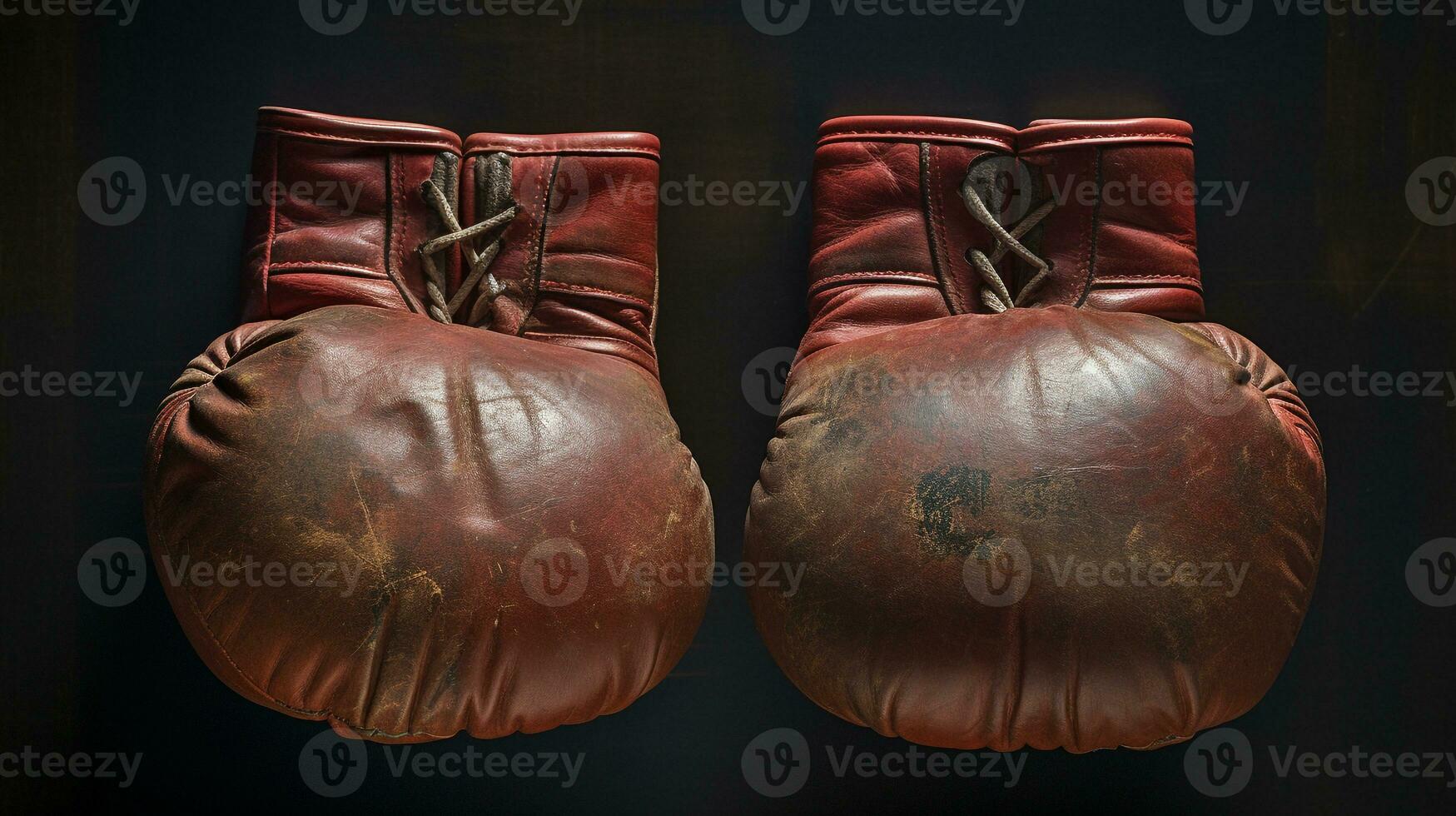 AI generated photograph a close-up of a pair of boxing gloves. Generative AI photo