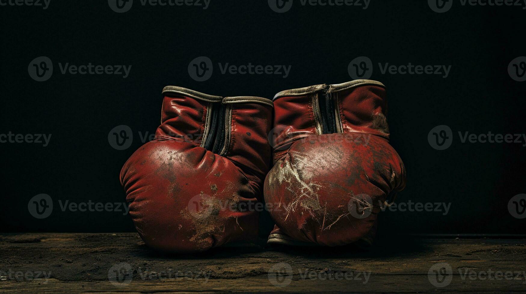AI generated photograph a close-up of a pair of boxing gloves. Generative AI photo