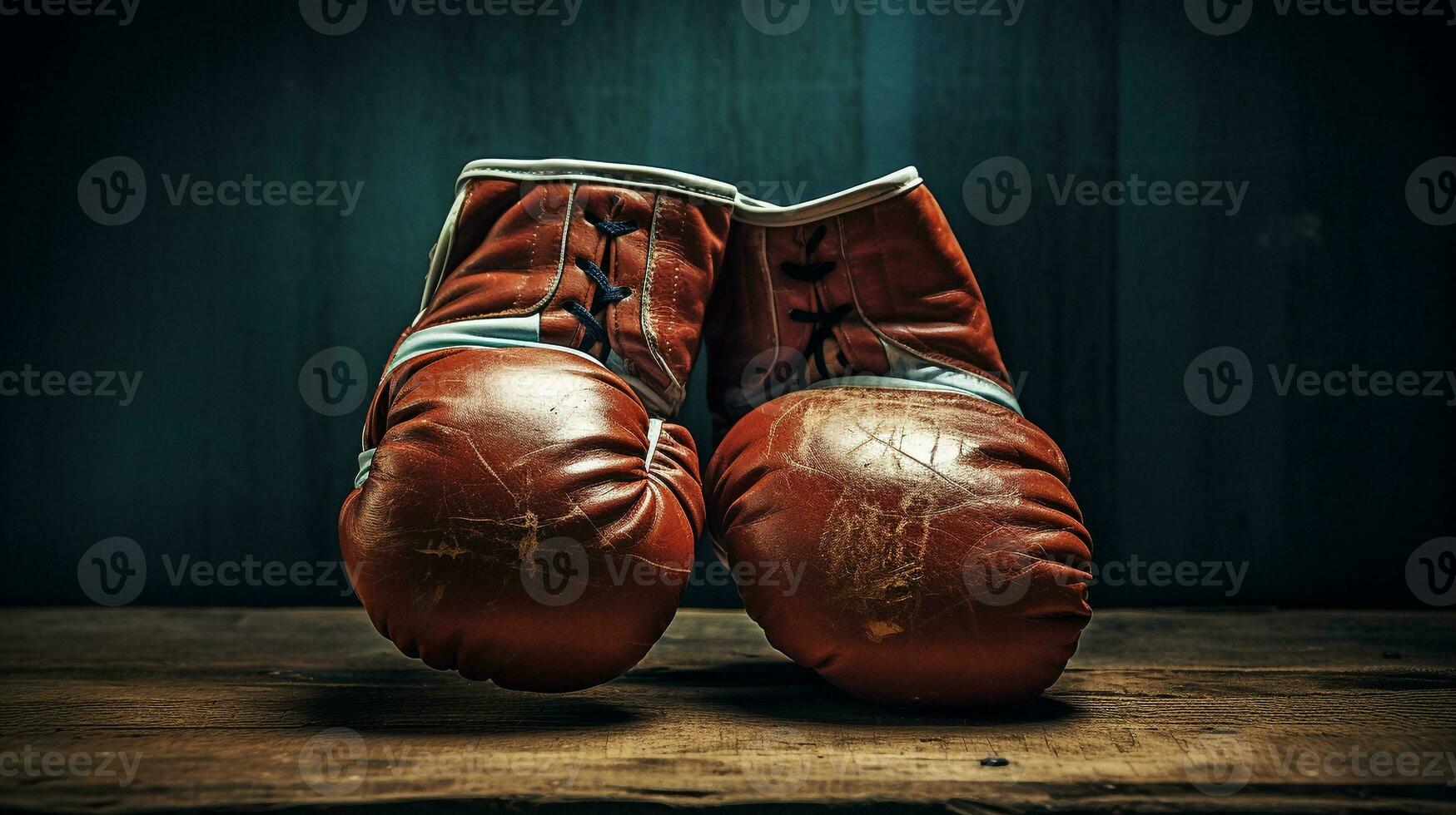AI generated photograph a close-up of a pair of boxing gloves. Generative AI photo