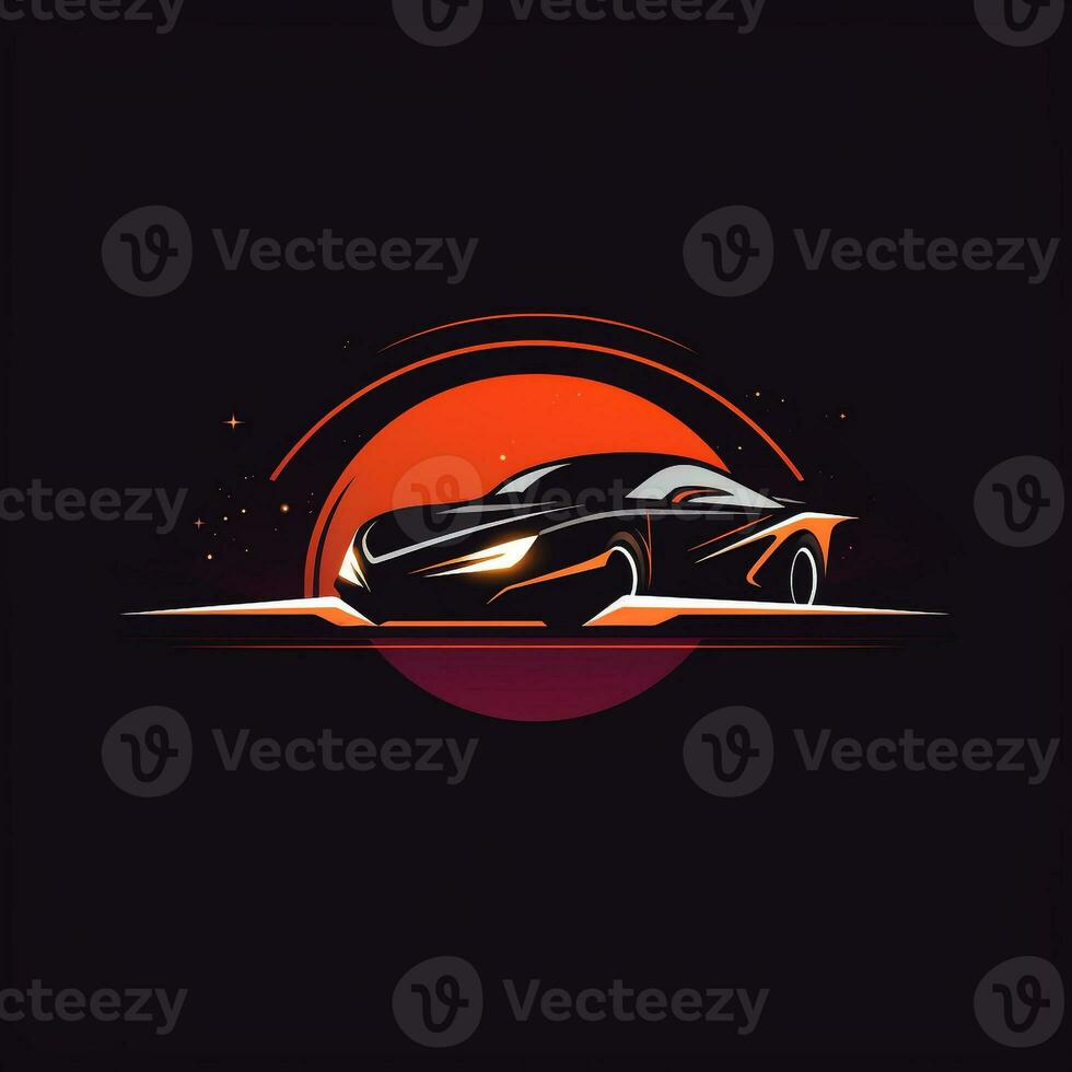 AI generated a futuristic logo of a car. Generative AI photo