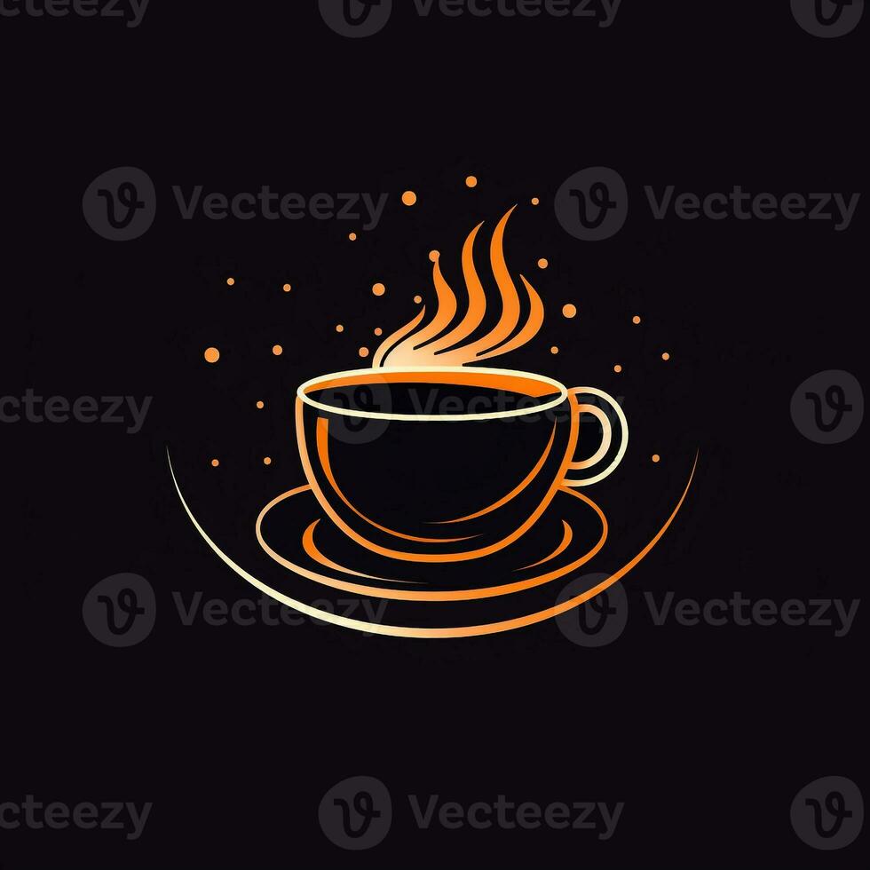 AI generated a futuristic logo of a coffeecup. Generative AI photo