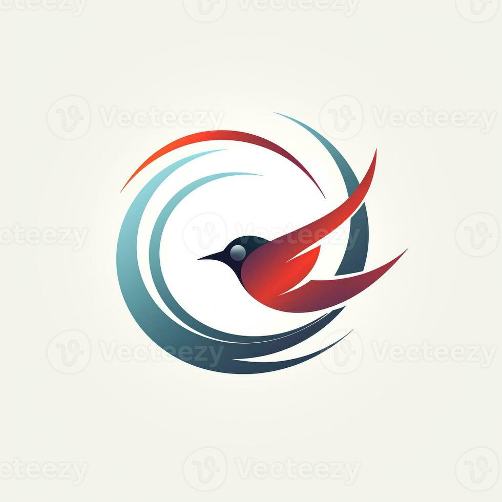 AI generated a futuristic logo of a bird. Generative AI photo