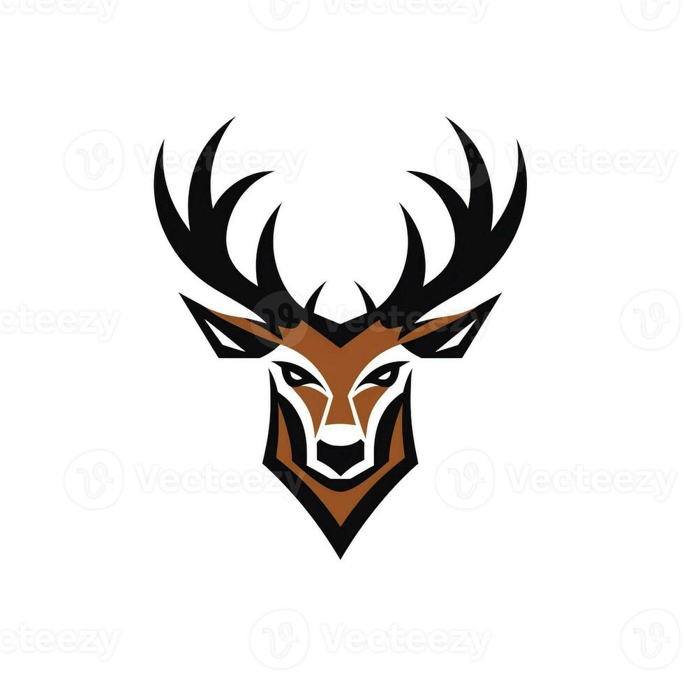AI generated a comic deer head logo. Generative AI photo