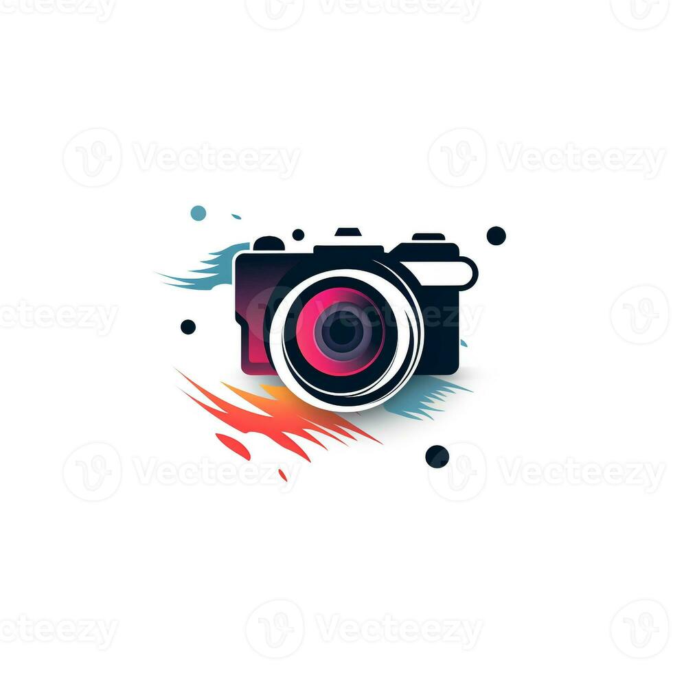 AI generated a trendy logo of a camera. Generative AI photo