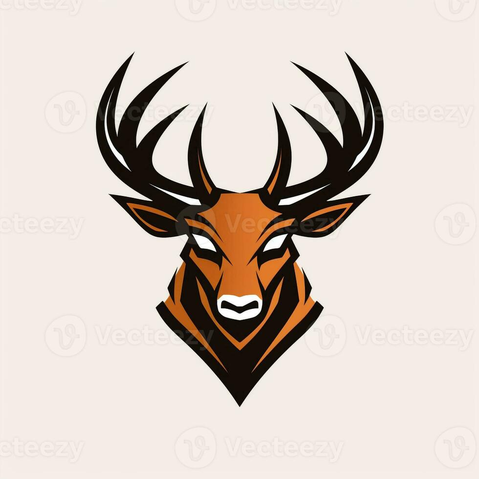 AI generated a comic deer head logo. Generative AI photo