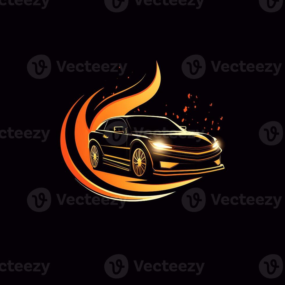 AI generated a trendy logo of a car. Generative AI photo